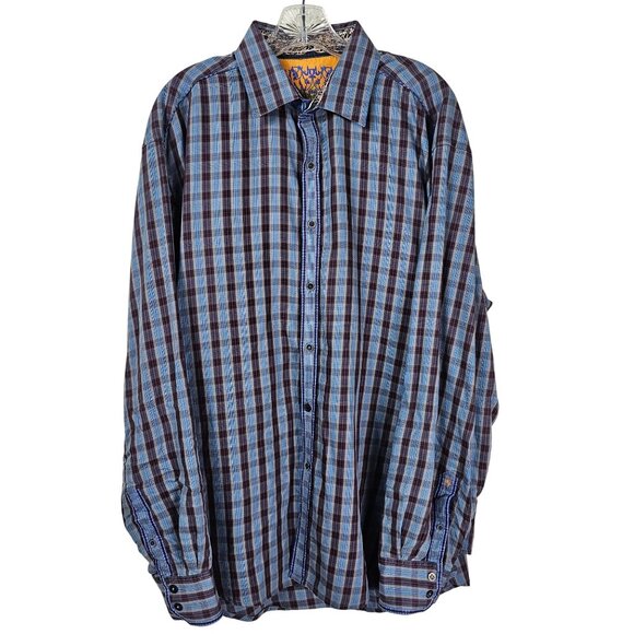 Robert Graham Mens Plaid Button Up Shirt Sz 2XL Flip Cuff Southwestern Old Money - Picture 5 of 11